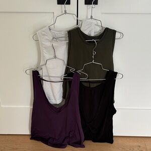 Lululemon & VS Stylish Women's Workout Tops White, Olive, Purple, Black 6 or S/M